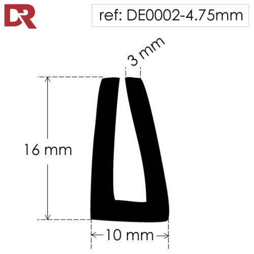 Rubber U Channel Seal DE0002-4_75