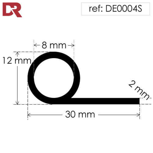 P Section Silicone Extrusion DE0004S
