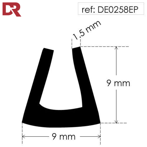 Rubber U Channel Seal DE1120