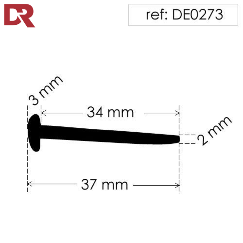 Rubber T Section DE0273