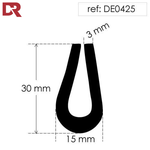 Rubber U Channel Seal DE0425