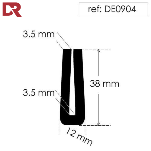 Rubber U Channel Seal DE0904