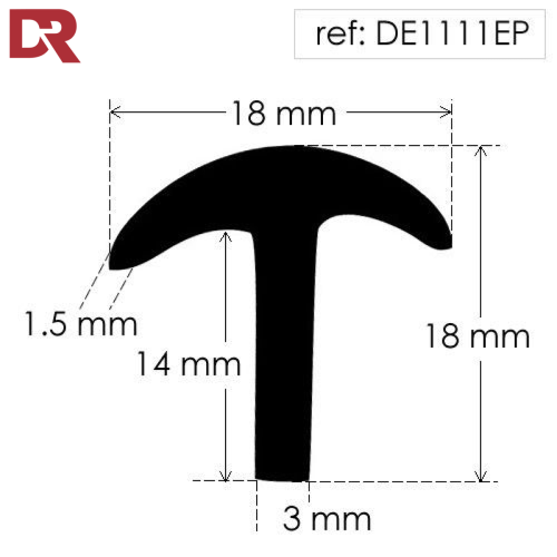 Rubber T Section DE1111EP