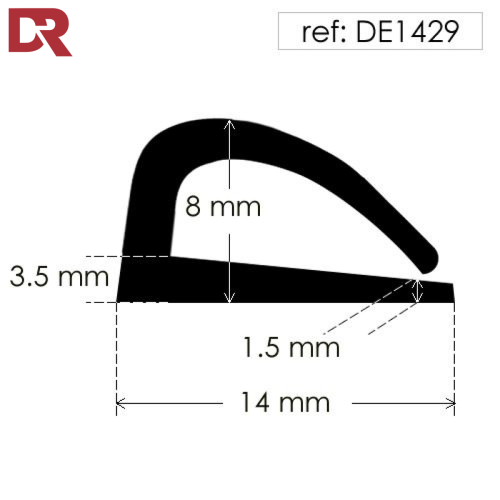 Rubber door seal wrap over extrusion