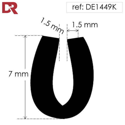 Rubber U Channel DE1449K