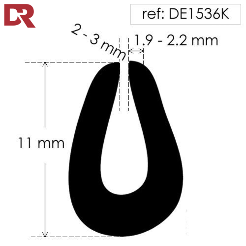 Rubber U Channel Seal DE1536K