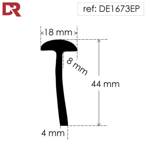 Rubber T Section DE1673EP