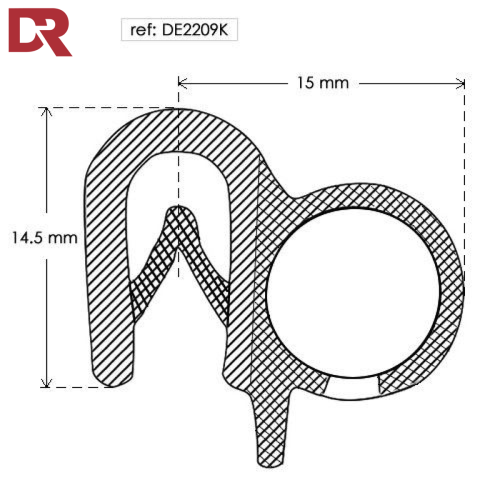 Flexible self grip rubber seal extrusion