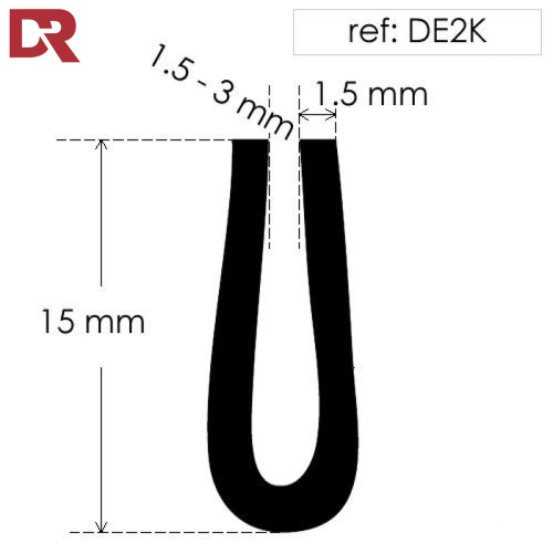 Rubber U Channel Seal DE2K