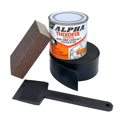 Rubber strip fixing kit